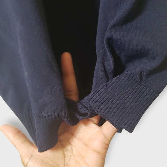 NWT Lioness Tiny Dancer Top Navy Blue Sz L Deep Plunge V-Neck Faux Wrap Tie Crop - Picture 3 of 11